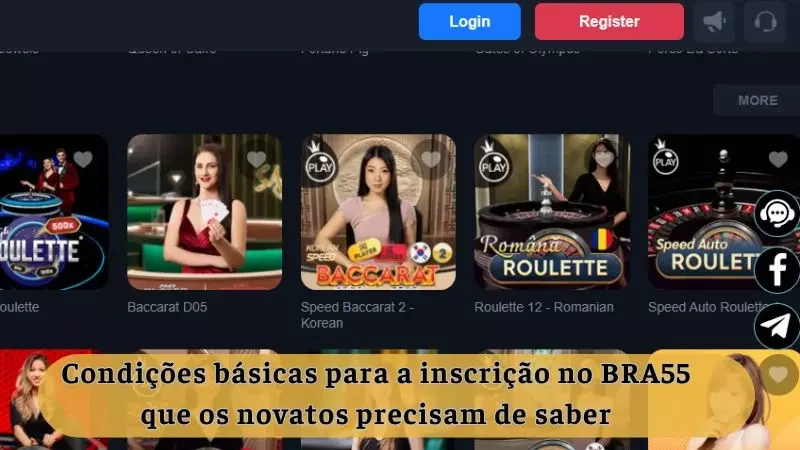 As condições mais importantes para registro do BRA55