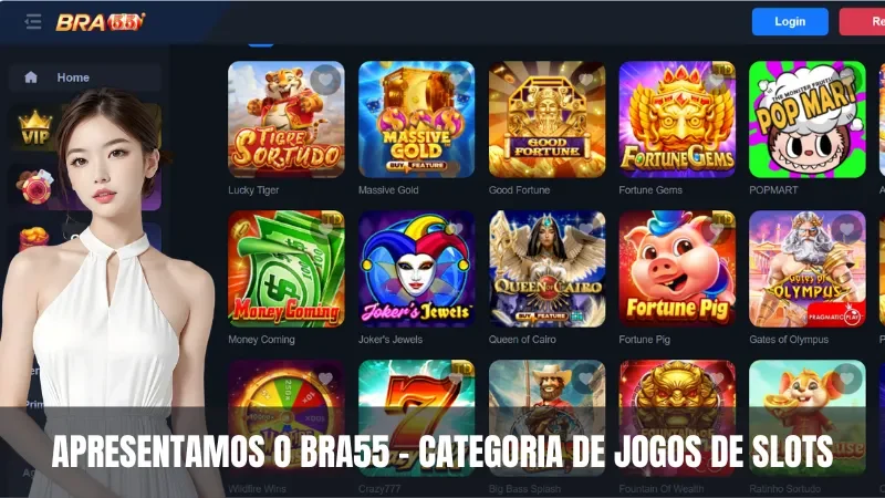 Apresentando o BRA55 - seção de jogos de slots