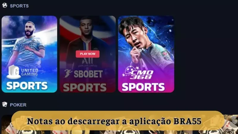 Notas ao baixar o aplicativo BRA55