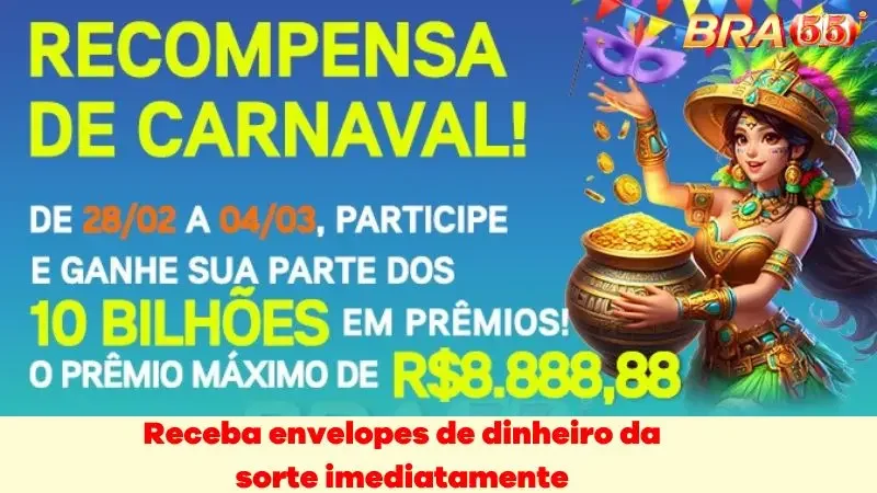 Receba dinheiro da sorte com limite de até 388.888BRL