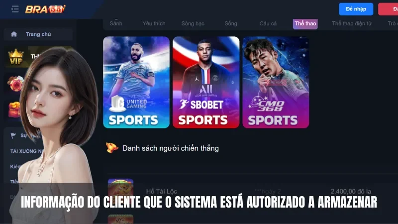As informações do sistema são armazenadas pelo cliente