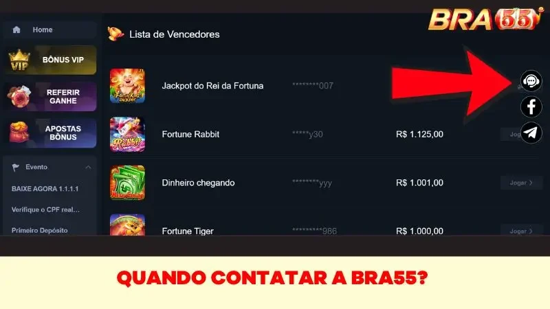 Quando entrar em contato com o BRA55?